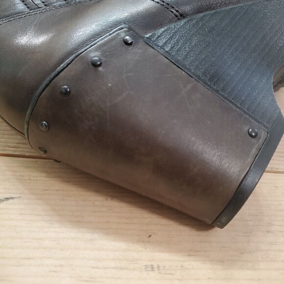 Dansko Faith Stud Wedge Ankle Boots Womens 7.5-8/38 Leather Brown Gore Comfort - Picture 6 of 16